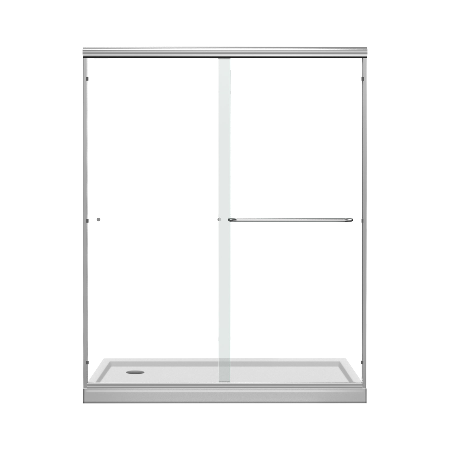 SL4U Framed Sliding Shower Door, Shower 1/4" Clear Glass, Polished Chrome Finish, 60" W x 72" H door.