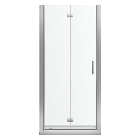SL4U Bi-Folding Shower Door, 1/4" Clear Glass Shower Hinged Glass Door, Chrome Finish Enclosure, 30" W x 72" H.