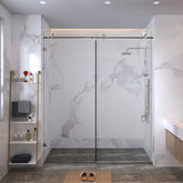 SL4U Shower Frameless Sliding Shower Door, Polished Chrome.