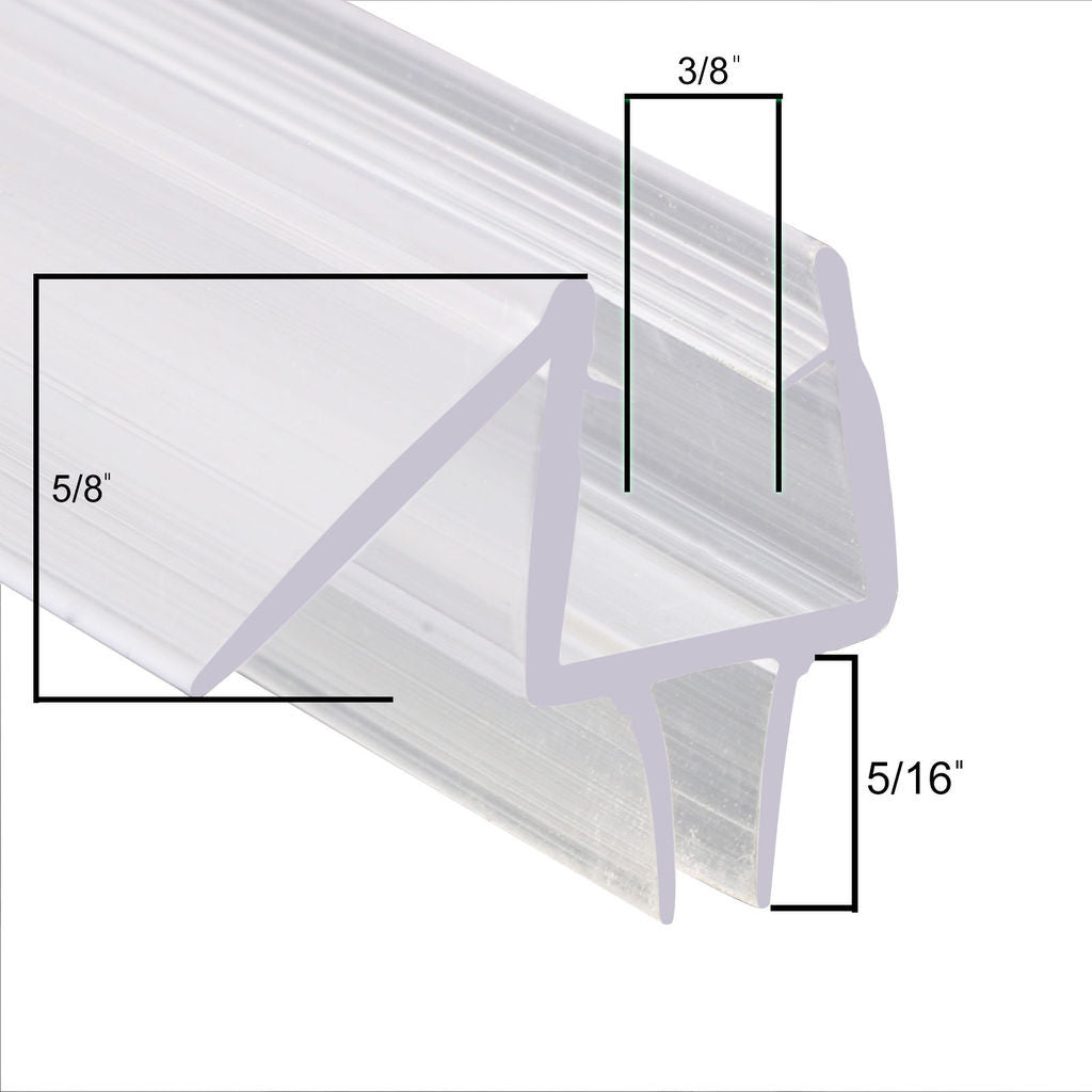 Casewin Shower Door Bottom Seal, Frameless Glass Shower Door Seal Strip, 3  Section Segmented Installation - Suitable for 3/8 Inch Glass, 47.5