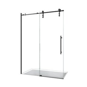Frameless Silding Shower Enclosure, Stainless Steel Hareware, Black