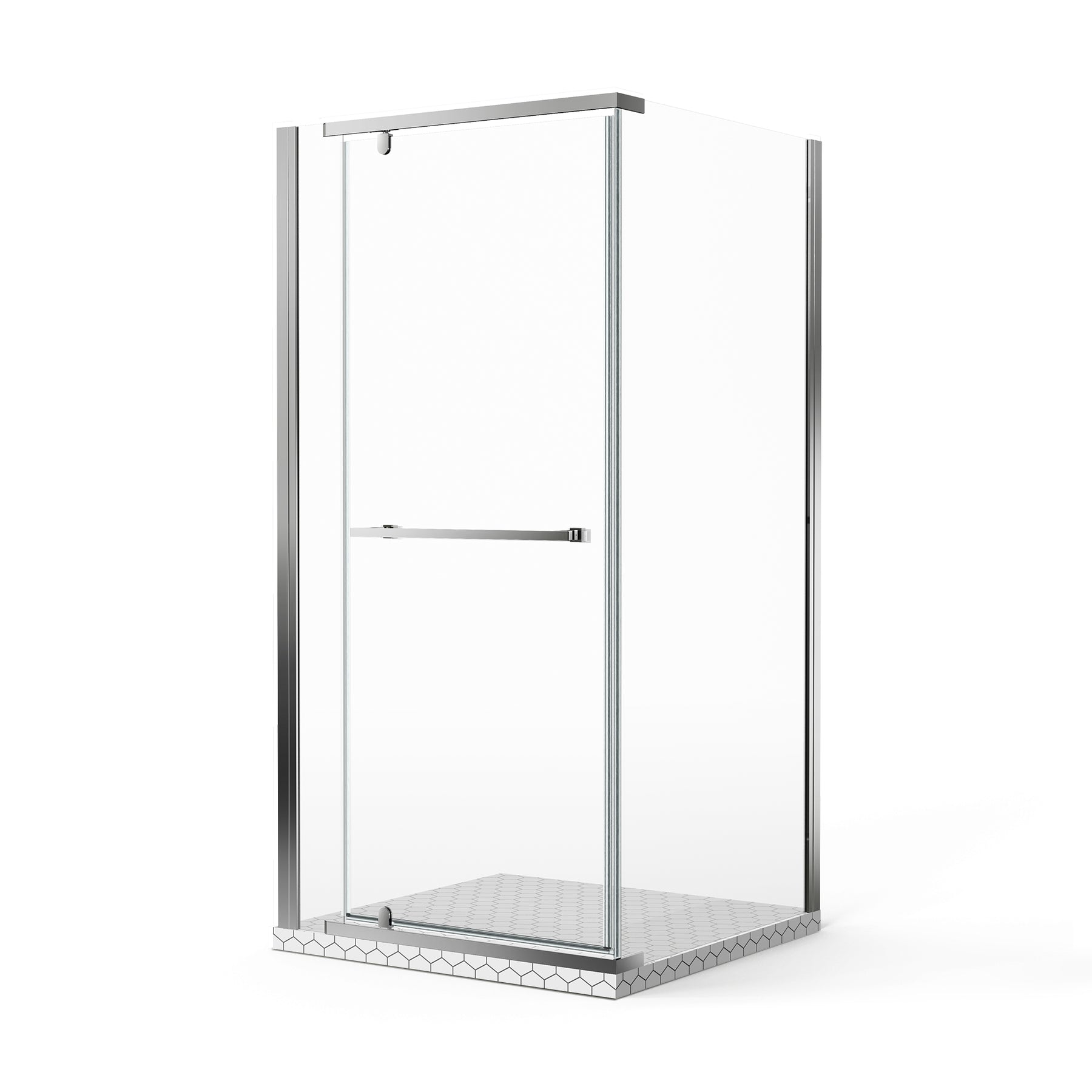SL4U frameless pivot shower door in chrome