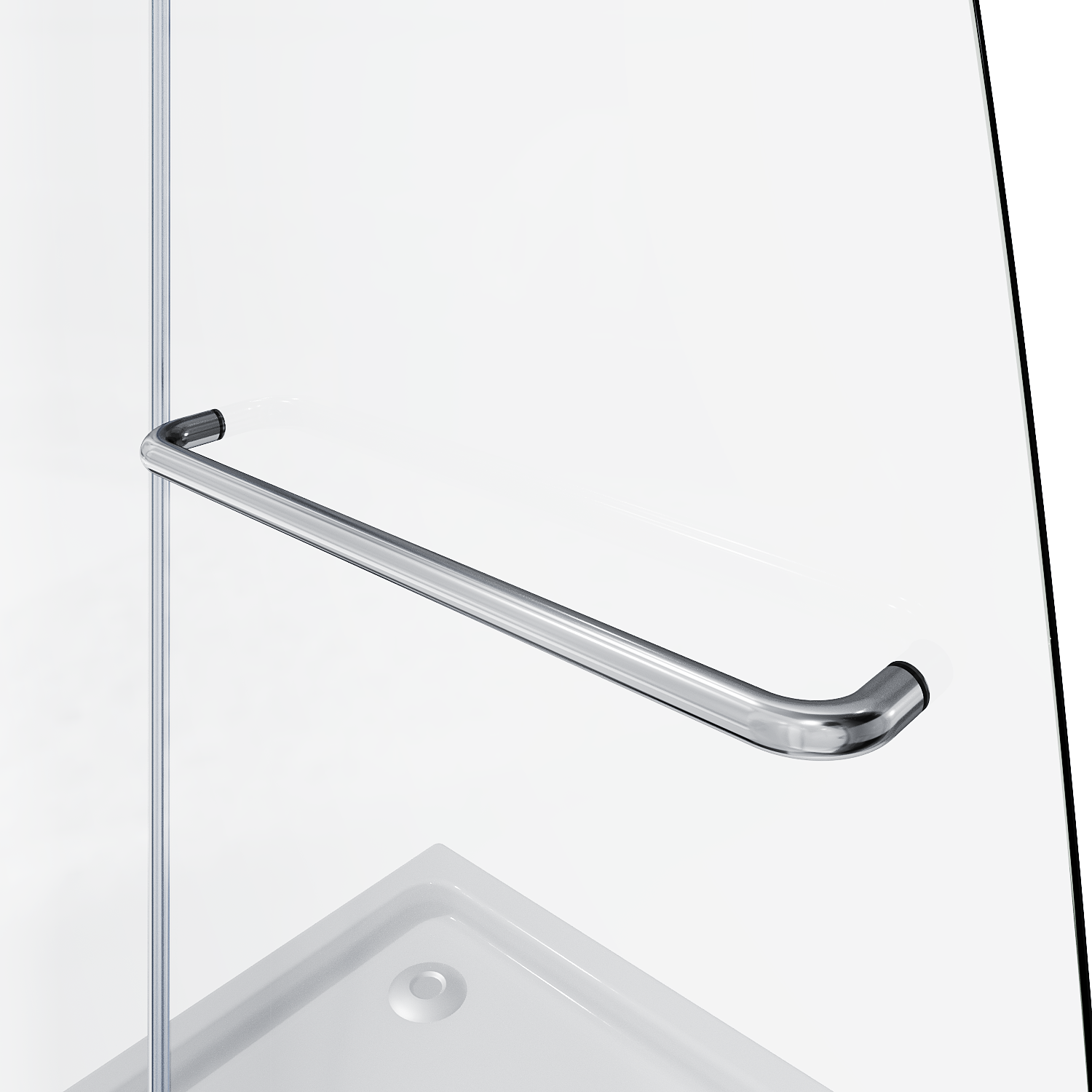 SL4U Shower frameless hinged tub door in Chrome with stainless steel Hardwares, 48'' W x 58'' H.